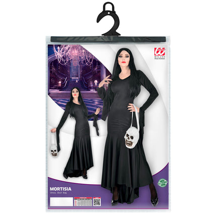 Czarna sukienka damska na Halloween Mortisia