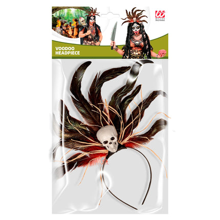 Halloweenowa opaska do włosów Voodoo Skull