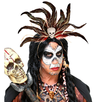 Halloweenowa opaska do włosów Voodoo Skull