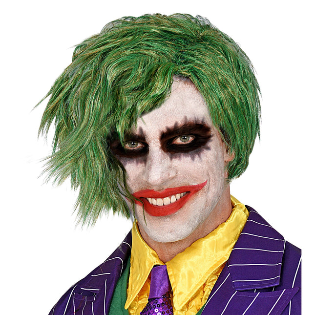 Peruka na Halloween Zielony Klaun