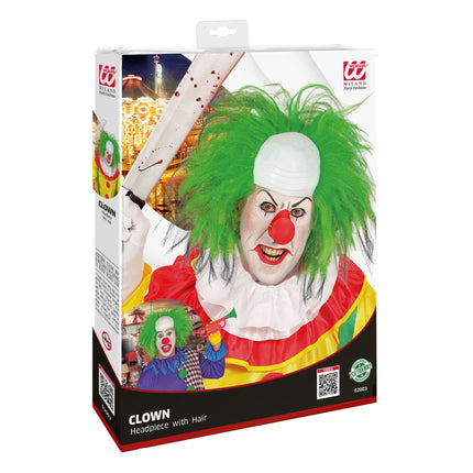 Zielona męska peruka klauna na Halloween