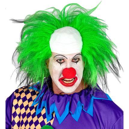 Zielona męska peruka klauna na Halloween