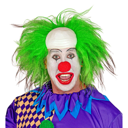 Zielona męska peruka klauna na Halloween
