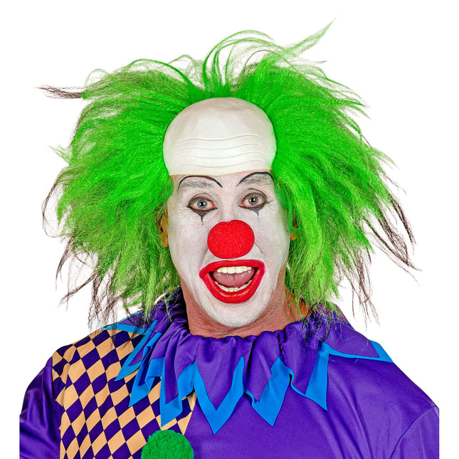 Zielona męska peruka klauna na Halloween
