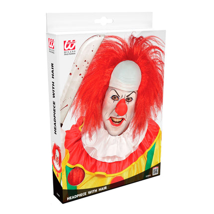 Czerwona męska peruka klauna na Halloween