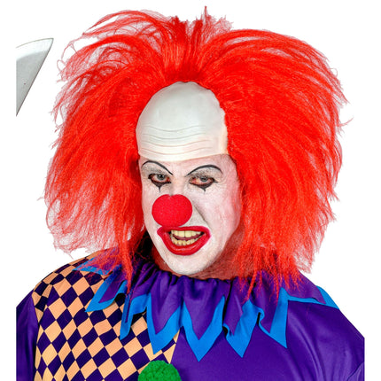 Czerwona męska peruka klauna na Halloween