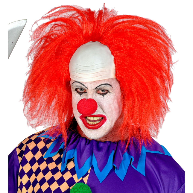 Czerwona męska peruka klauna na Halloween