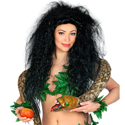 Peruka na Halloween Czarna damska czarownica