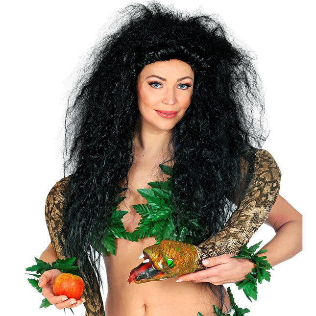 Peruka na Halloween Czarna damska czarownica