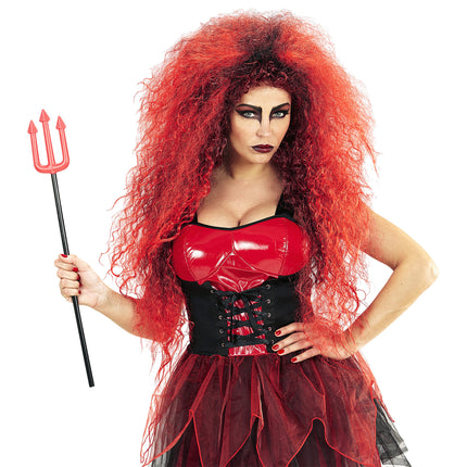 Peruka na Halloween Czerwony Dziki Diabeł