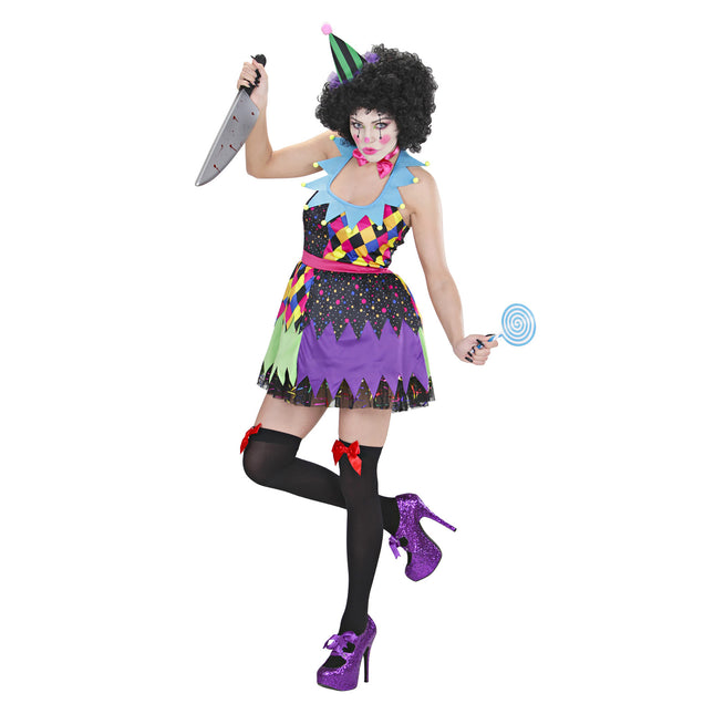 Sukienka na Halloween Kolorowy klaun damski
