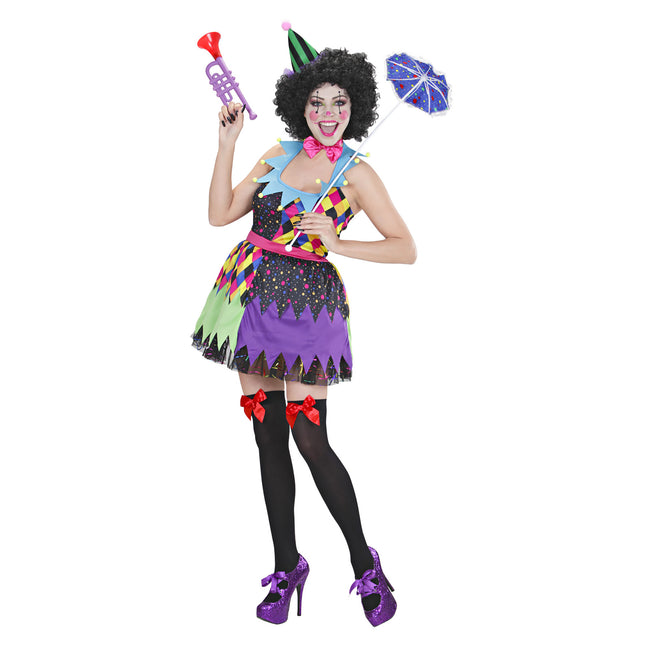 Sukienka na Halloween Kolorowy klaun damski