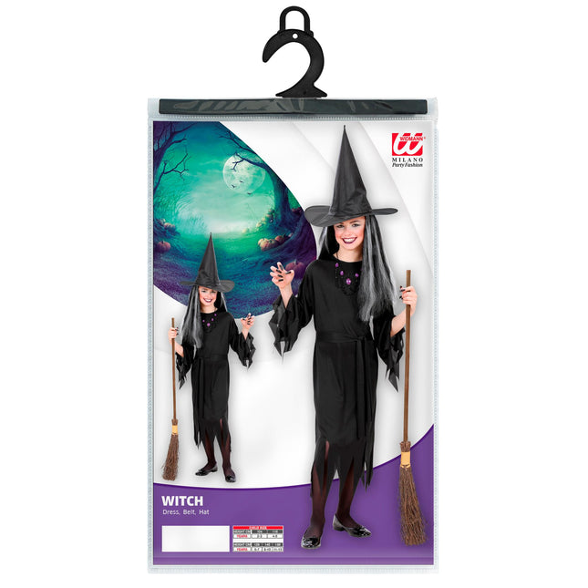 Strój na Halloween dla dziecka Czarownica 2-częściowy