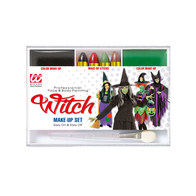 Halloweenowy zestaw do makijażu Czarownica 7 elementów