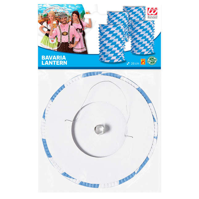 Oktoberfest Lampion Niebieski Biały