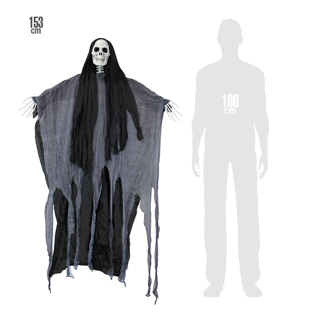 Lalka na Halloween Czarny duch 1,53 m