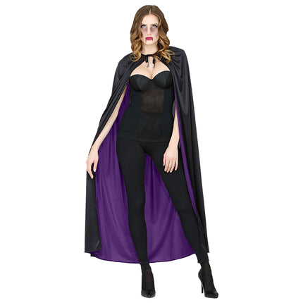 Peleryna na Halloween czarno-fioletowa 1,3 m