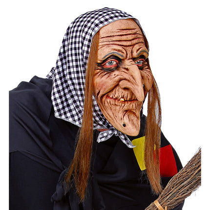 Maska na Halloween Czarownica z włosami