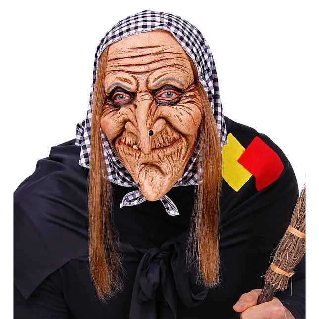 Maska na Halloween Czarownica z włosami