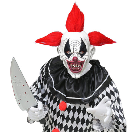 Maska na Halloween Czerwony Biały Klaun