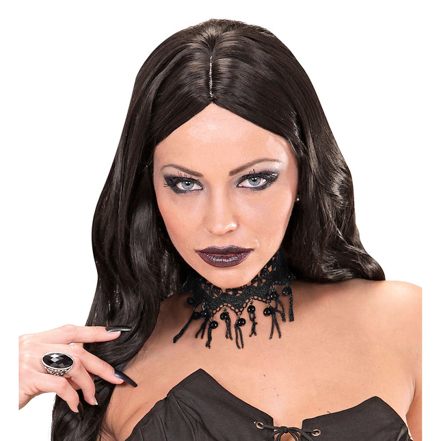 Halloweenowy naszyjnik z perłami