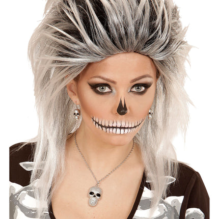 Naszyjnik na Halloween Srebrna Czaszka