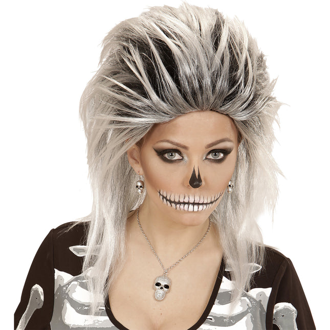Zestaw akcesoriów na Halloween Srebrna Czaszka 3 szt