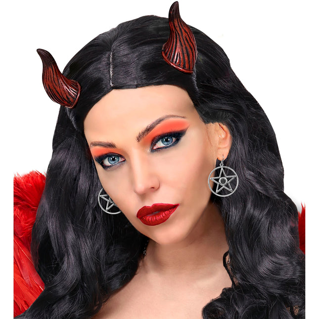 Kolczyki na Halloween Srebrny Szatan