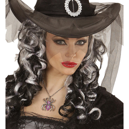 Naszyjnik na Halloween Fioletowy pająk