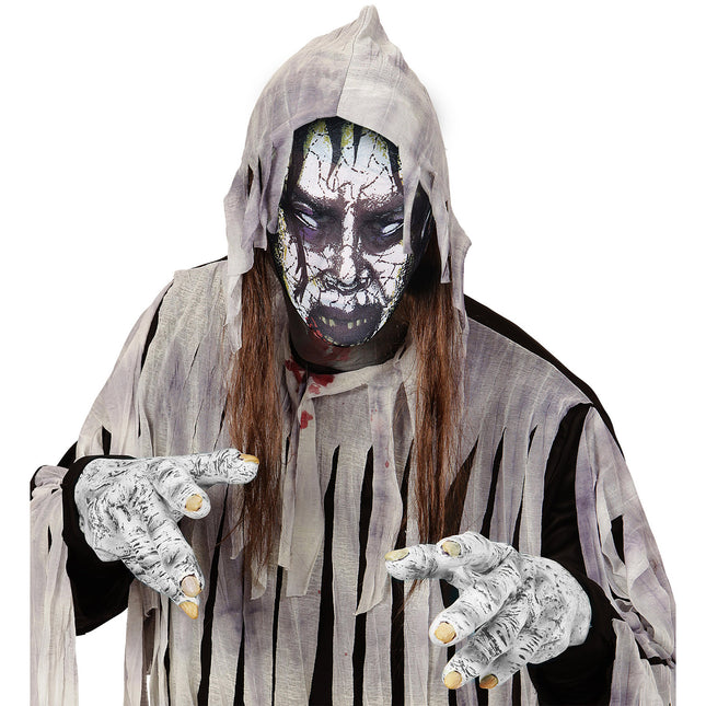 Maska na Halloween Szary pył zombie