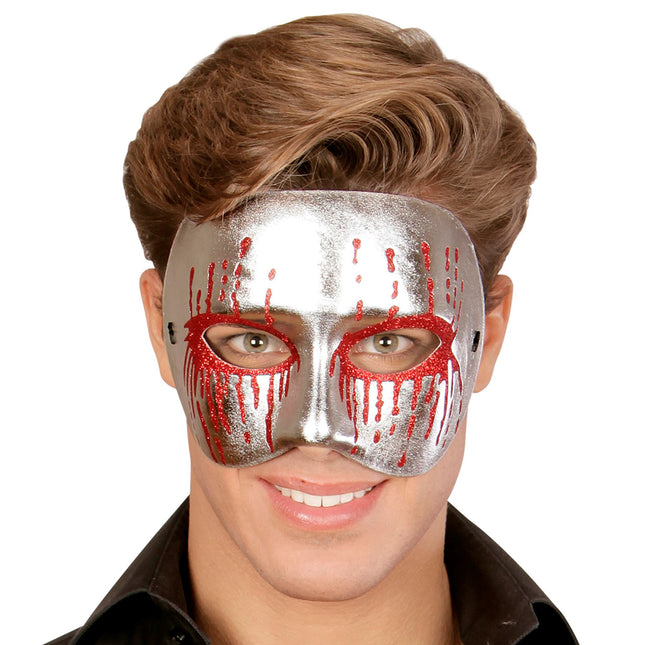 Maska na Halloween Srebrny Psychopata