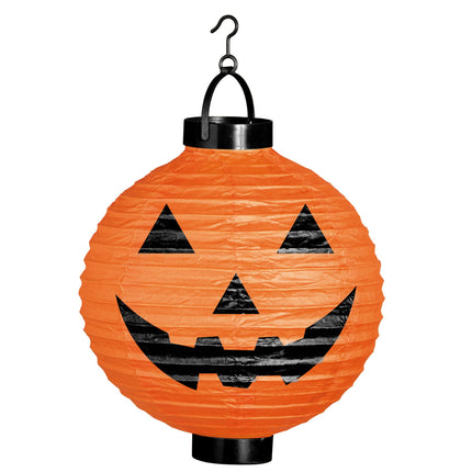 Halloweenowa latarnia pomarańczowa dynia 20 cm