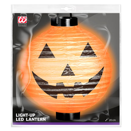 Halloweenowa latarnia pomarańczowa dynia 20 cm