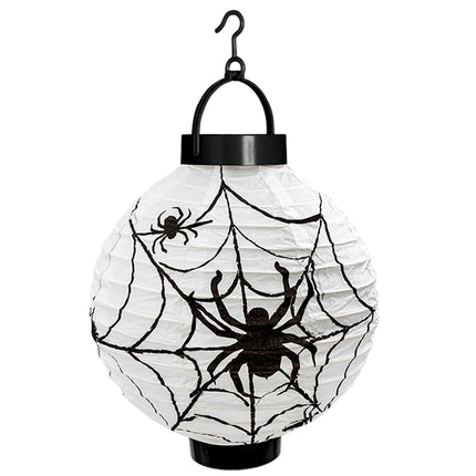 Latarnia Halloween Czarna Biała Pajęczyna 20cm