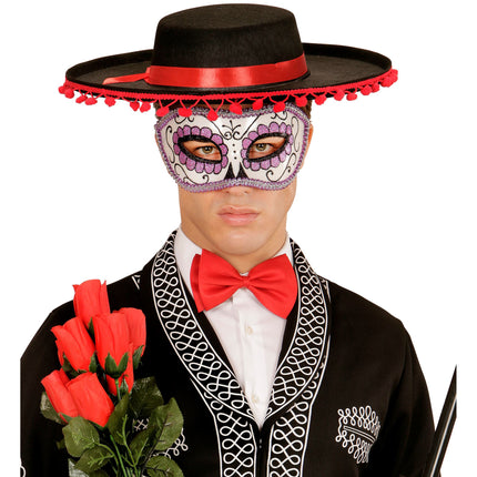 Fioletowa maska na oczy Dia De Los Muertos