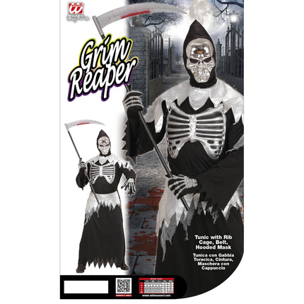 Kostium na Halloween męski Chudy Żniwiarz 3-częściowy
