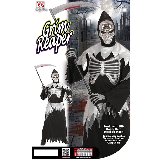 Kostium na Halloween męski Chudy Żniwiarz 3-częściowy