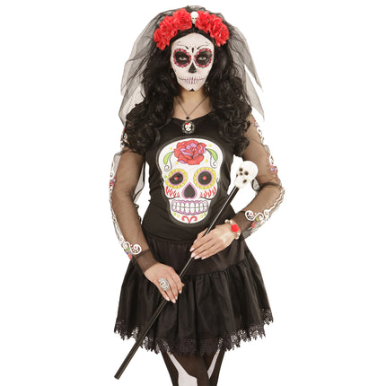 Opaska do włosów na Halloween Czarny Czerwony Welon