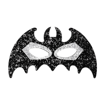 Halloweenowa maska na oczy Czarny Srebrny Nietoperz