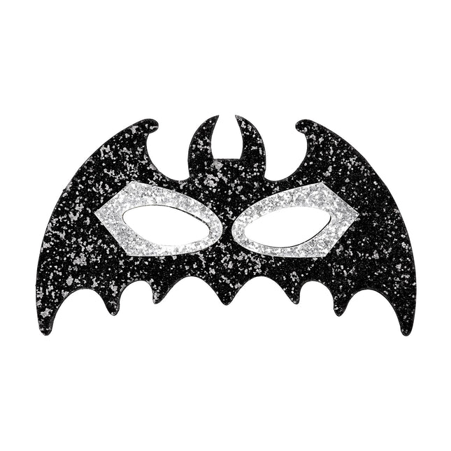 Halloweenowa maska na oczy Czarny Srebrny Nietoperz