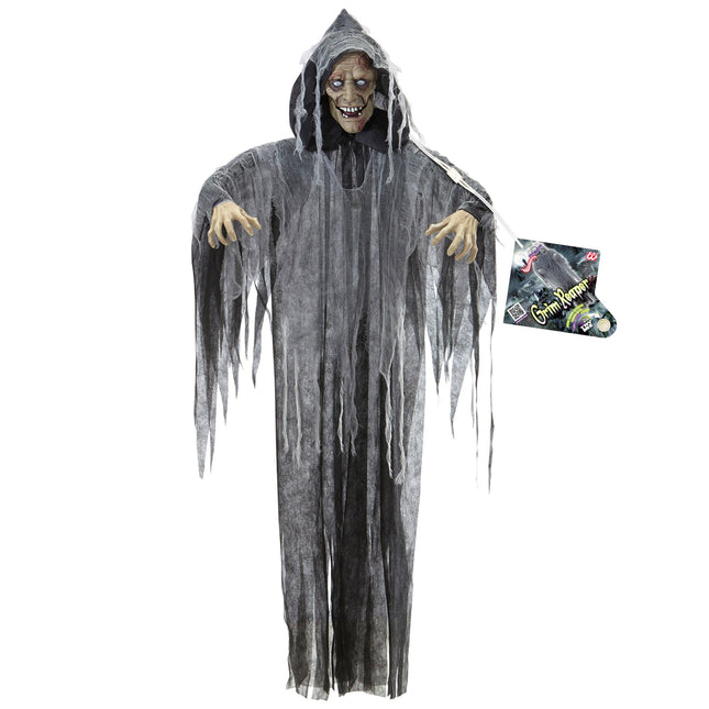 Halloween Doll Grey Zombie z dźwiękiem, światłem i ruchem