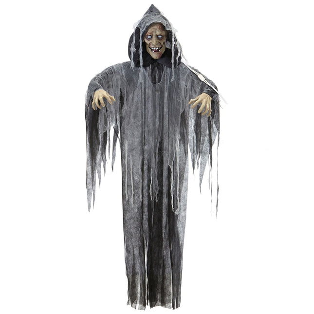 Halloween Doll Grey Zombie z dźwiękiem, światłem i ruchem