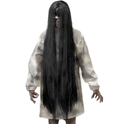 Peruka na Halloween Black Ghost 1m