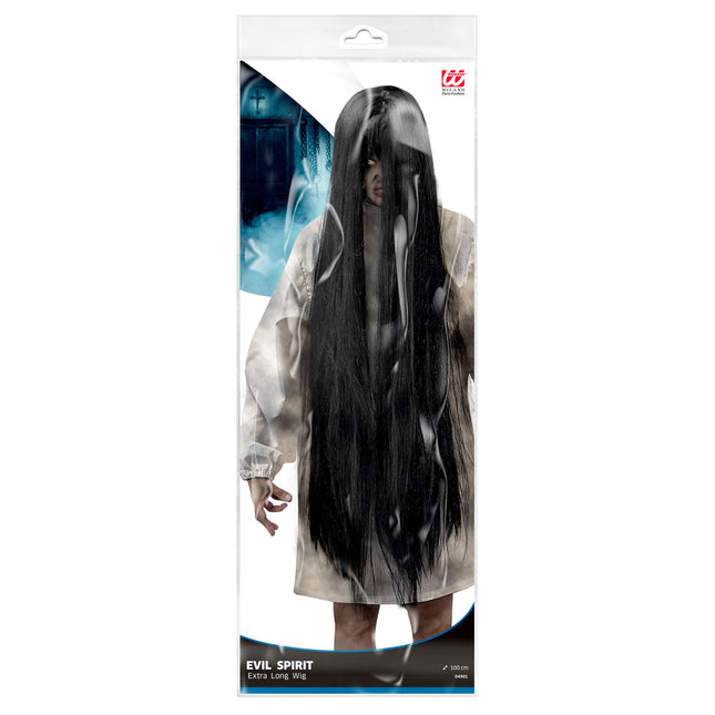 Peruka na Halloween Black Ghost 1m