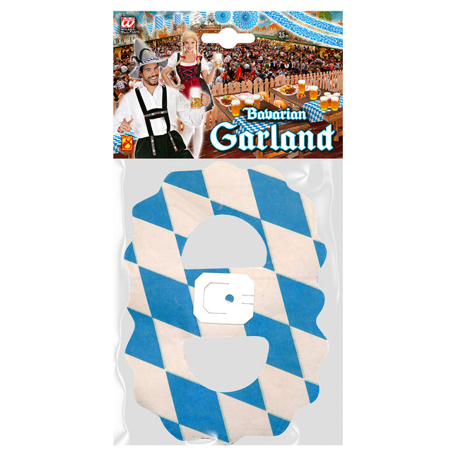 Girlanda Oktoberfest niebiesko-biała ognioodporna 3,5 m