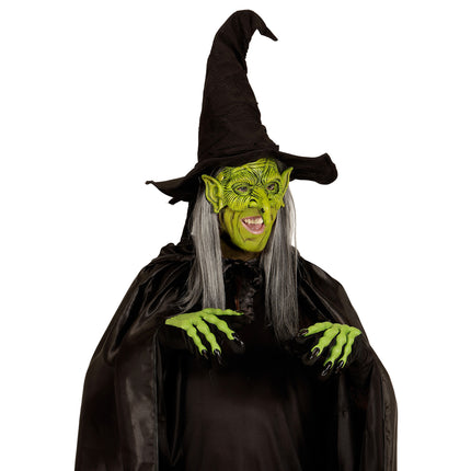 Maska na Halloween Zielona Czarownica