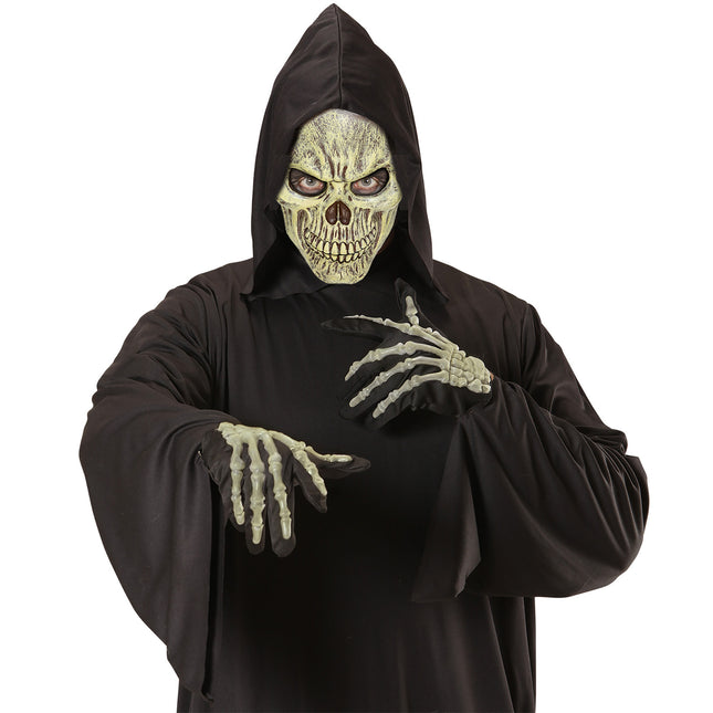Maska na Halloween Beżowa Czaszka
