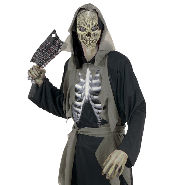 Maska na Halloween Beżowa Czaszka