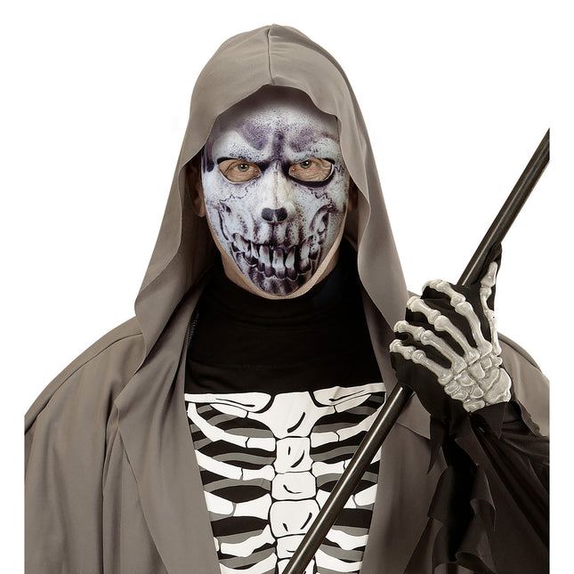 Maska na Halloween Szara Czaszka