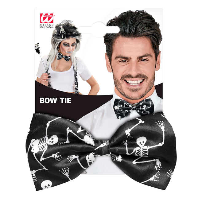 Szkielet z kokardą na Halloween